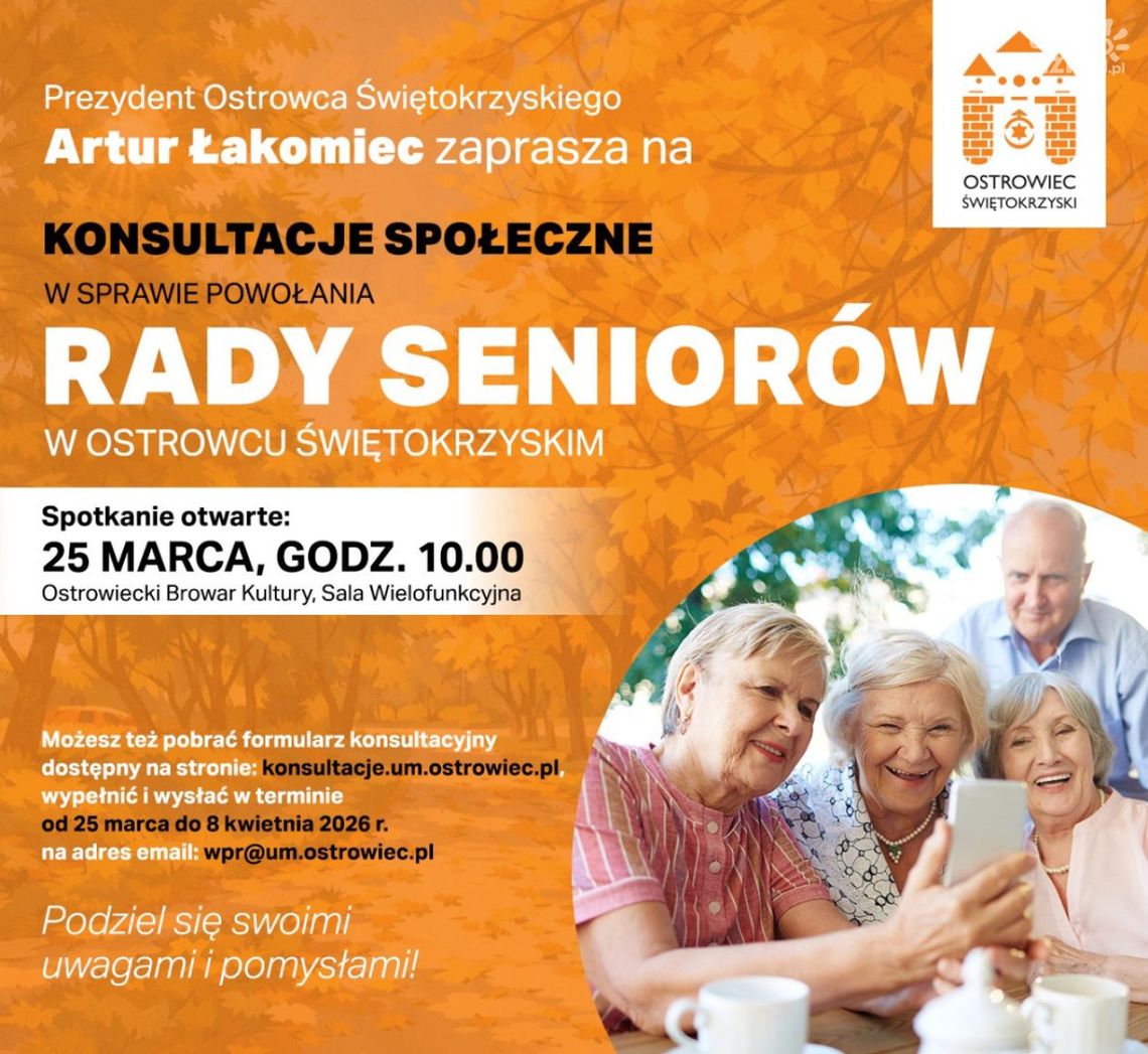 W Ostrowcu powstanie Senioralna Rada Miasta. Na początek konsultacje W Ostrowcu powstanie Senioralna Rada Miasta. Na początek konsultacje