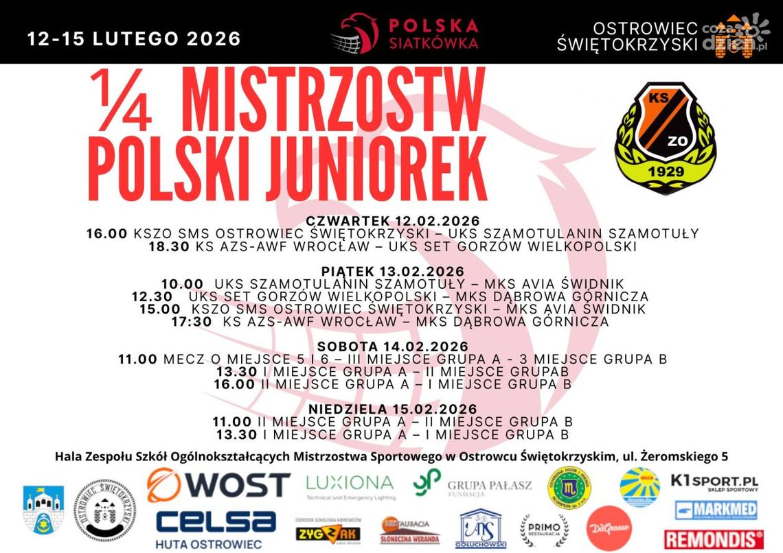 W Ostrowcu trwa ćwierćfinałowy turniej Mistrzostw Polski juniorek w siatkówce W Ostrowcu trwa ćwierćfinałowy turniej Mistrzostw Polski juniorek w siatkówce