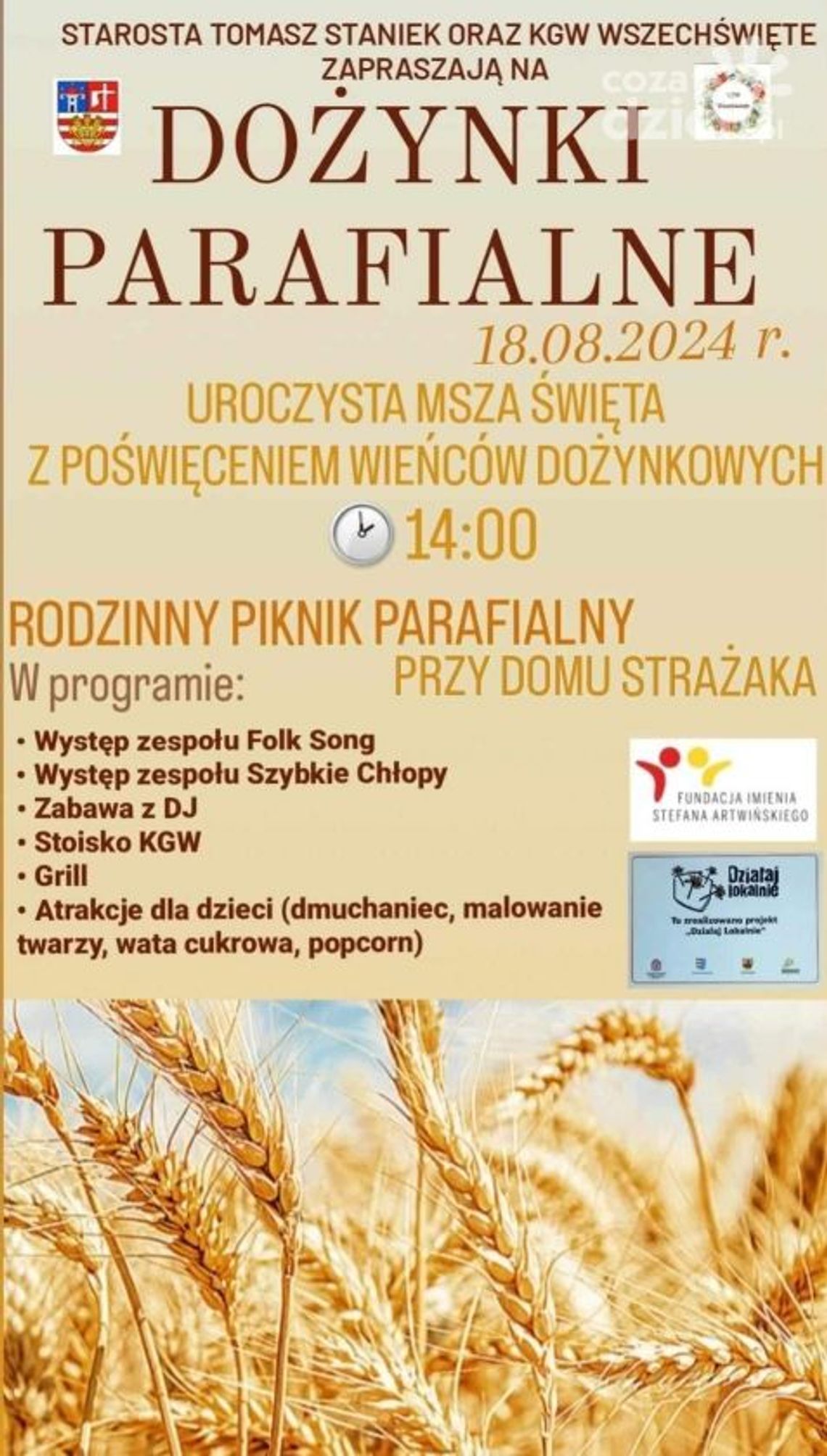 W powiecie opatowskim rozpoczynają się ceremonie dożynkowe
W powiecie opatowskim rozpoczynają się ceremonie dożynkowe