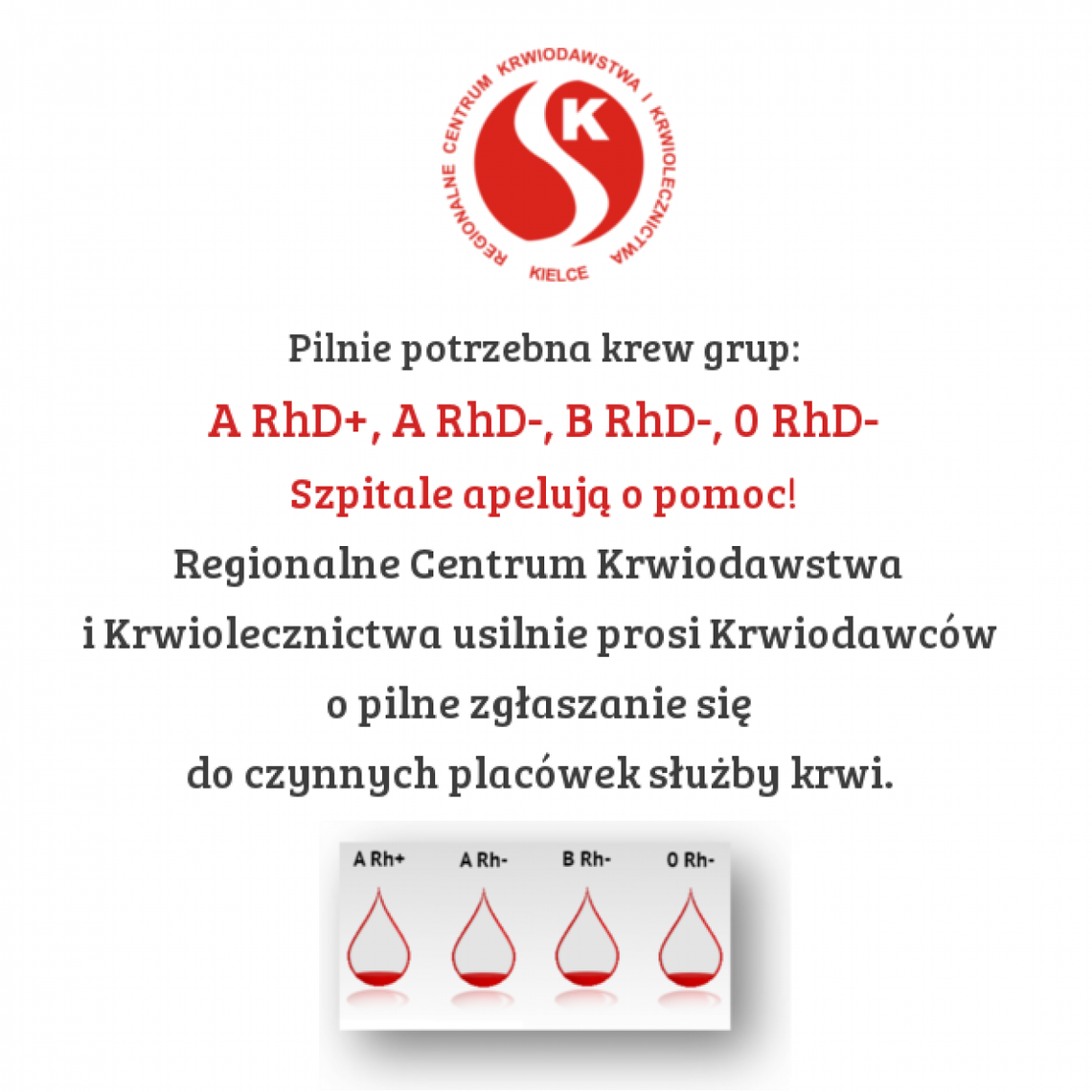 W regionie dramatycznie brakuje krwi! W regionie dramatycznie brakuje krwi!