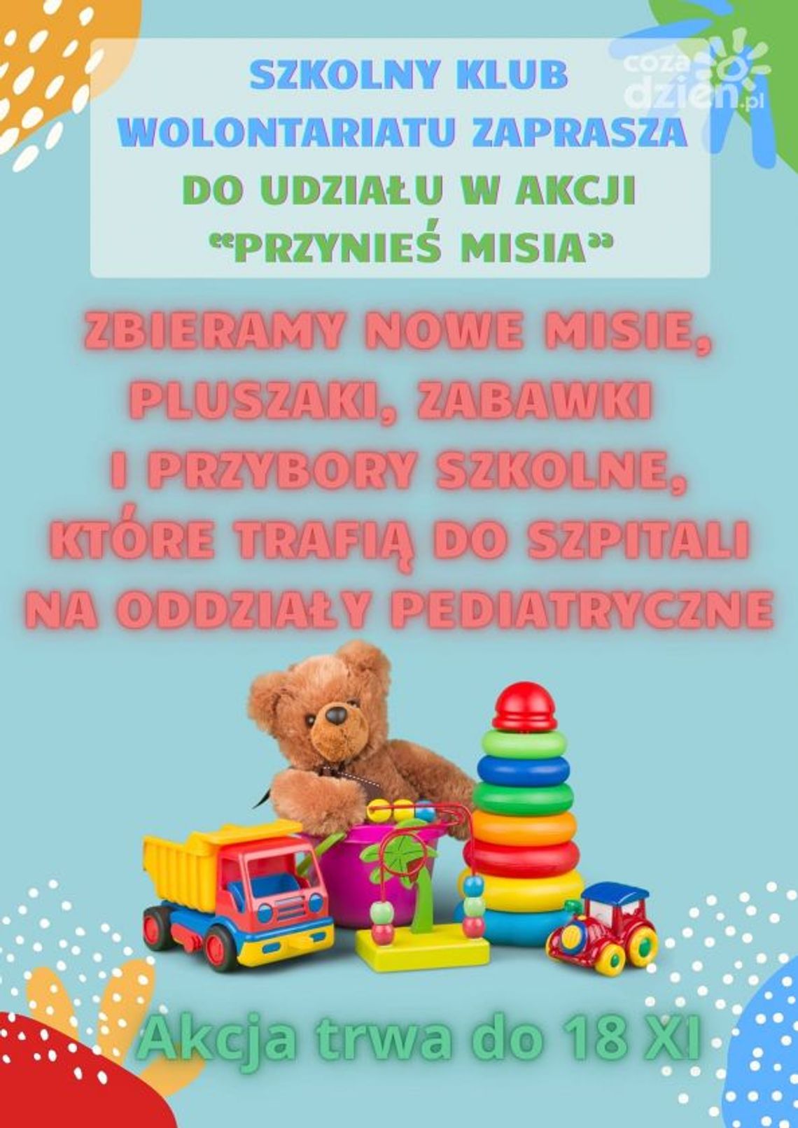 W starachowickich szkołach zbierane są misie. Maskotki trafią do dzieci w szpitalach W starachowickich szkołach zbierane są misie. Maskotki trafią do dzieci w szpitalach