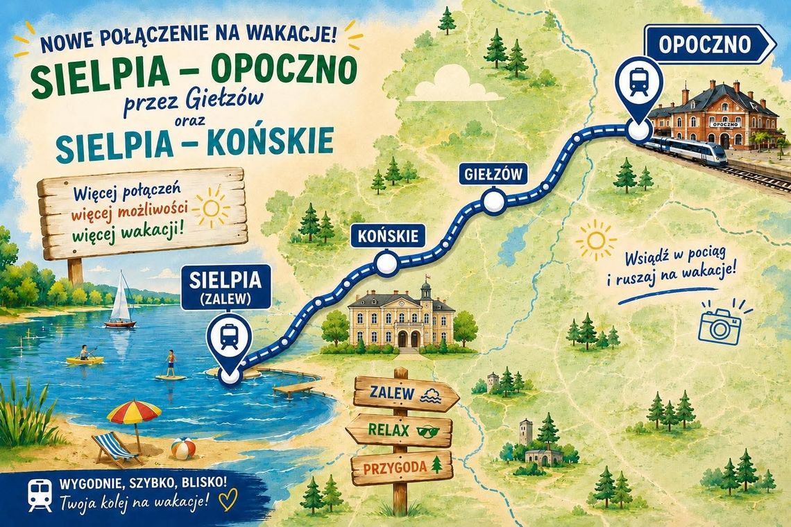 Wakacyjny autobus do Sielpi znów na trasie. Połączenie wydłużono do Opoczna Południe