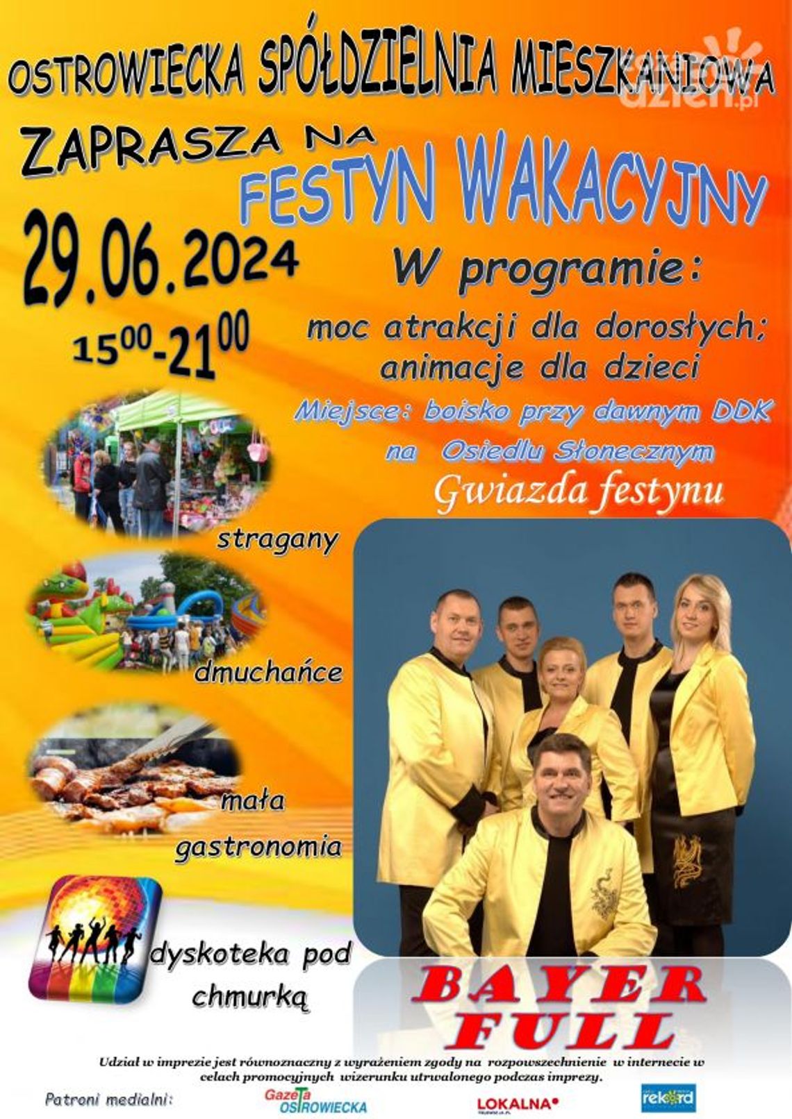 Wakacyjny Festyn w Ostrowcu z koncertem Bayer Full