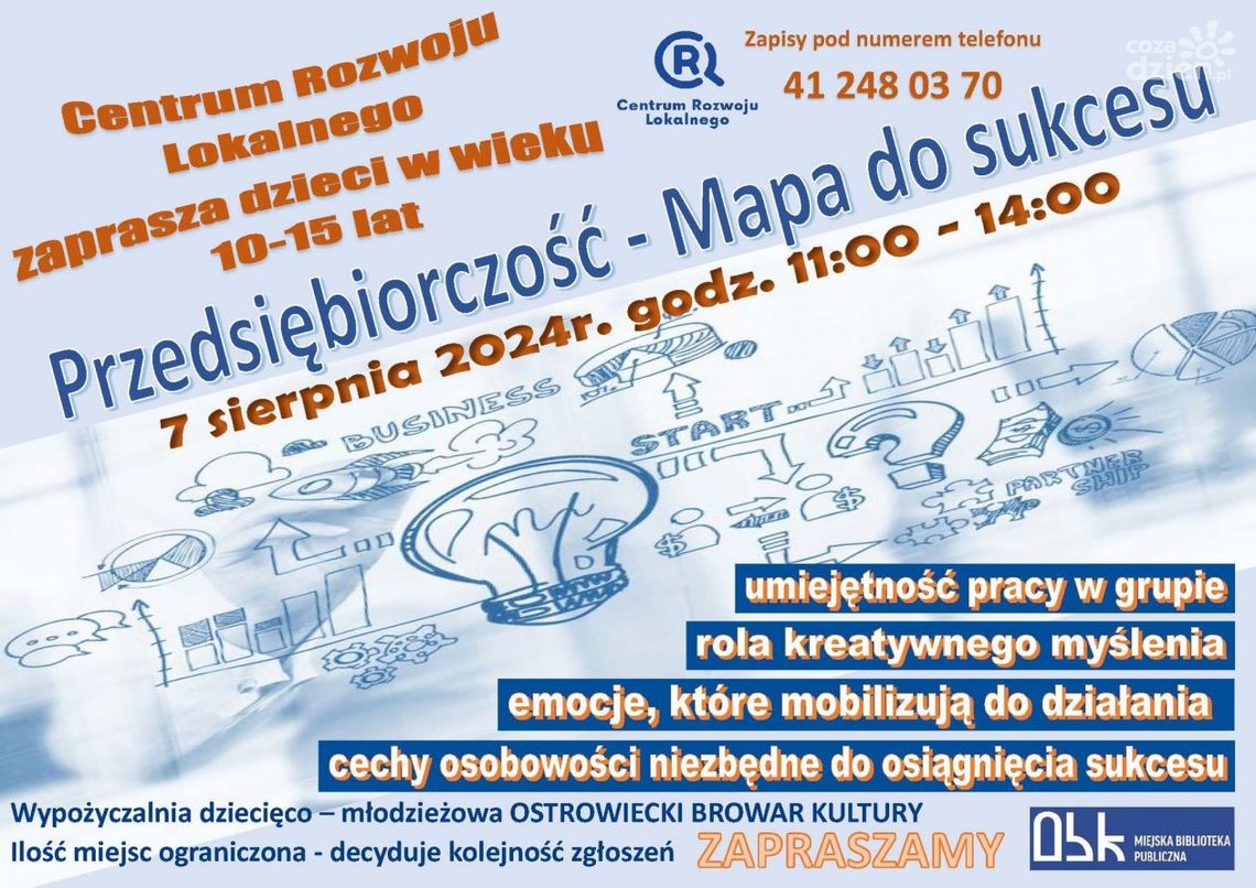 Warsztaty "Przedsiębiorczość - mapa do sukcesu" dla dzieci i młodzieży w Ostrowieckim Browarze Kultury