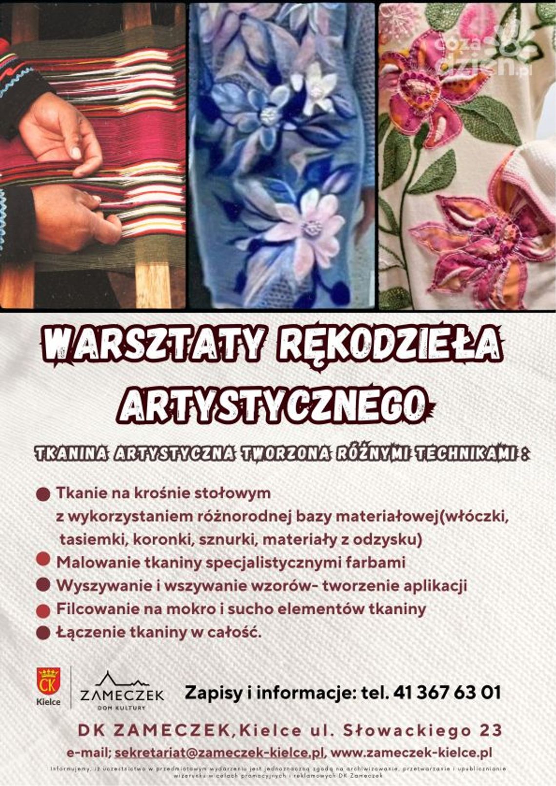 Warsztaty rękodzieła artystycznego w Domu Kultury Zameczek Warsztaty rękodzieła artystycznego w Domu Kultury Zameczek