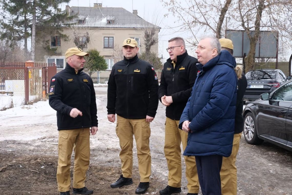 Wizytacja budowy strażnicy w Końskich Wizytacja budowy strażnicy w Końskich