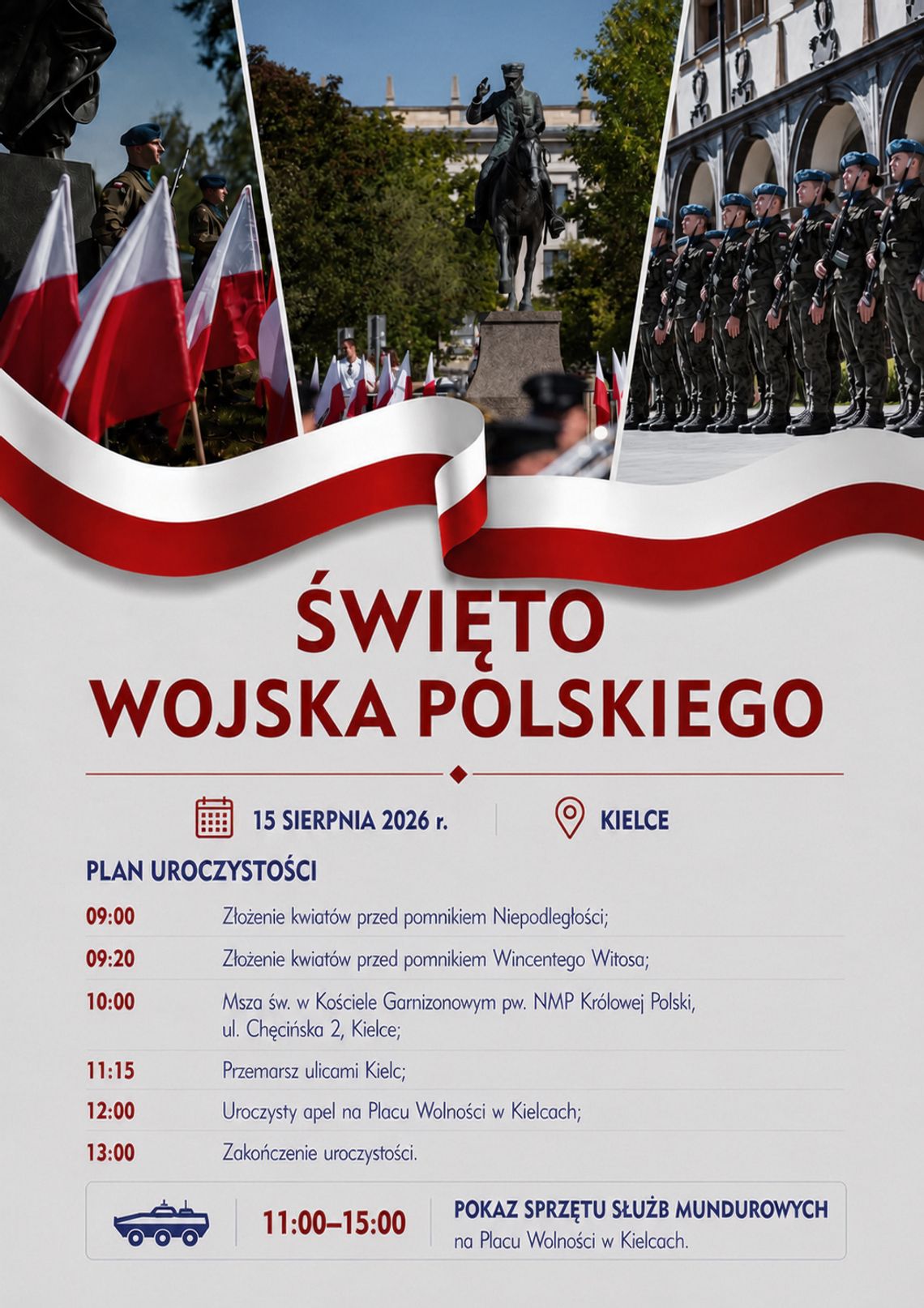 Wojewódzkie obchody Święta Wojska Polskiego w Kielcach