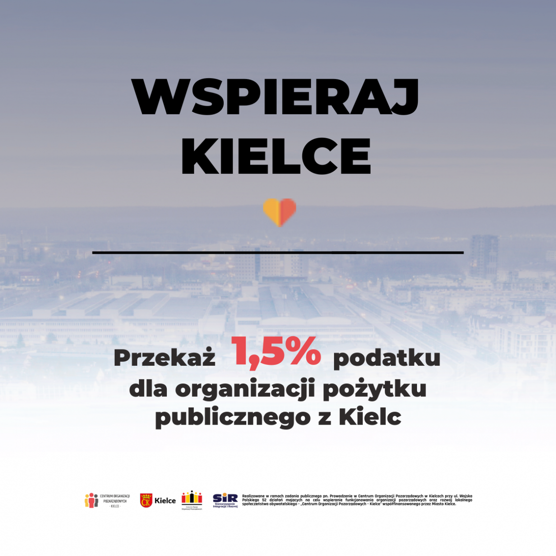 Wspieraj organizacje pozarządowe z Kielc. Przekaż 1,5% podatku wybranej Organizacji Pożytku Publicznego działającej w naszym mieście