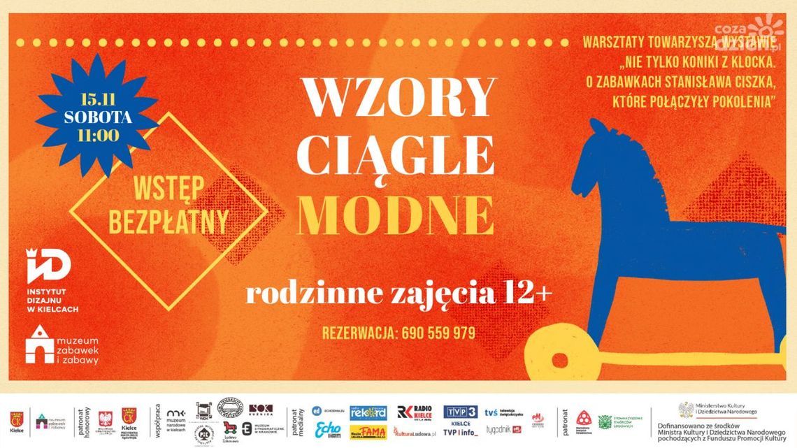 Wzory ciągle modne – bezpłatne rodzinne warsztaty w Muzeum Zabawek i Zabawy w Kielcach Wzory ciągle modne – bezpłatne rodzinne warsztaty w Muzeum Zabawek i Zabawy w Kielcach