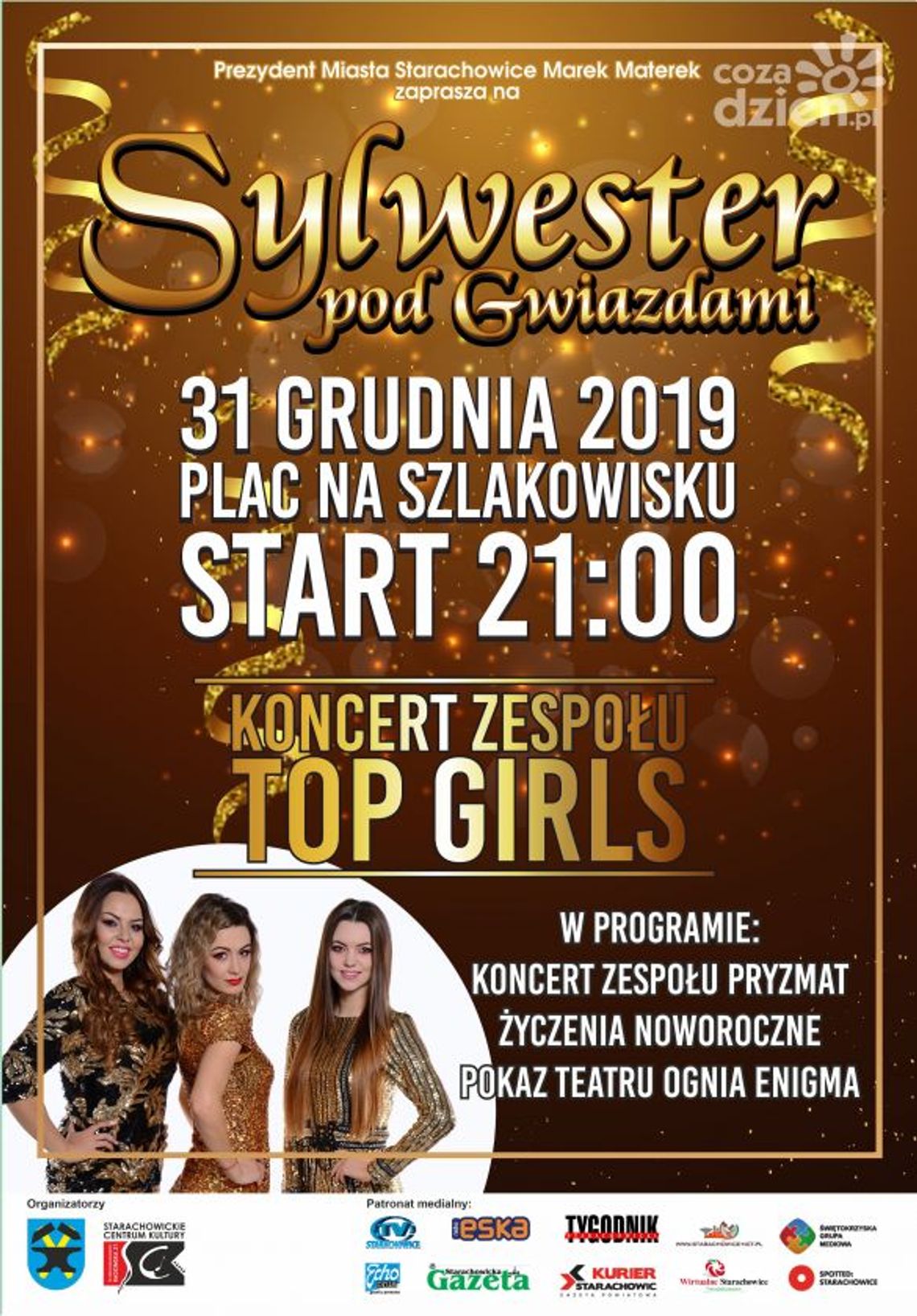 Z Top Girls i teatrem ognia - Sylwester w Starachowicach