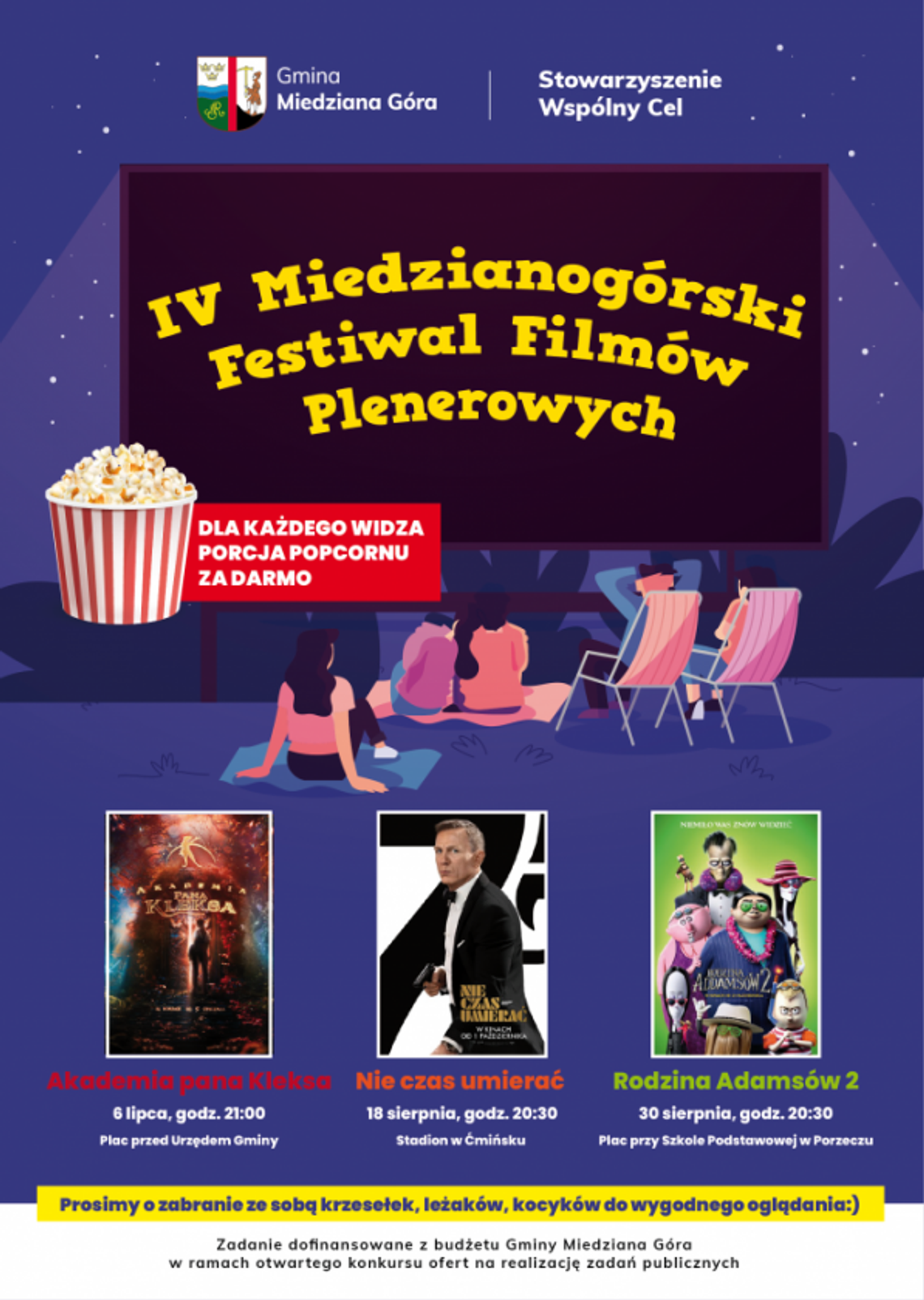 Zapraszamy na pokazy filmowe w ramach Miedzianogórskiego Festiwalu Filmów Plenerowych 2024! Zapraszamy na pokazy filmowe w ramach Miedzianogórskiego Festiwalu Filmów Plenerowych 2024!