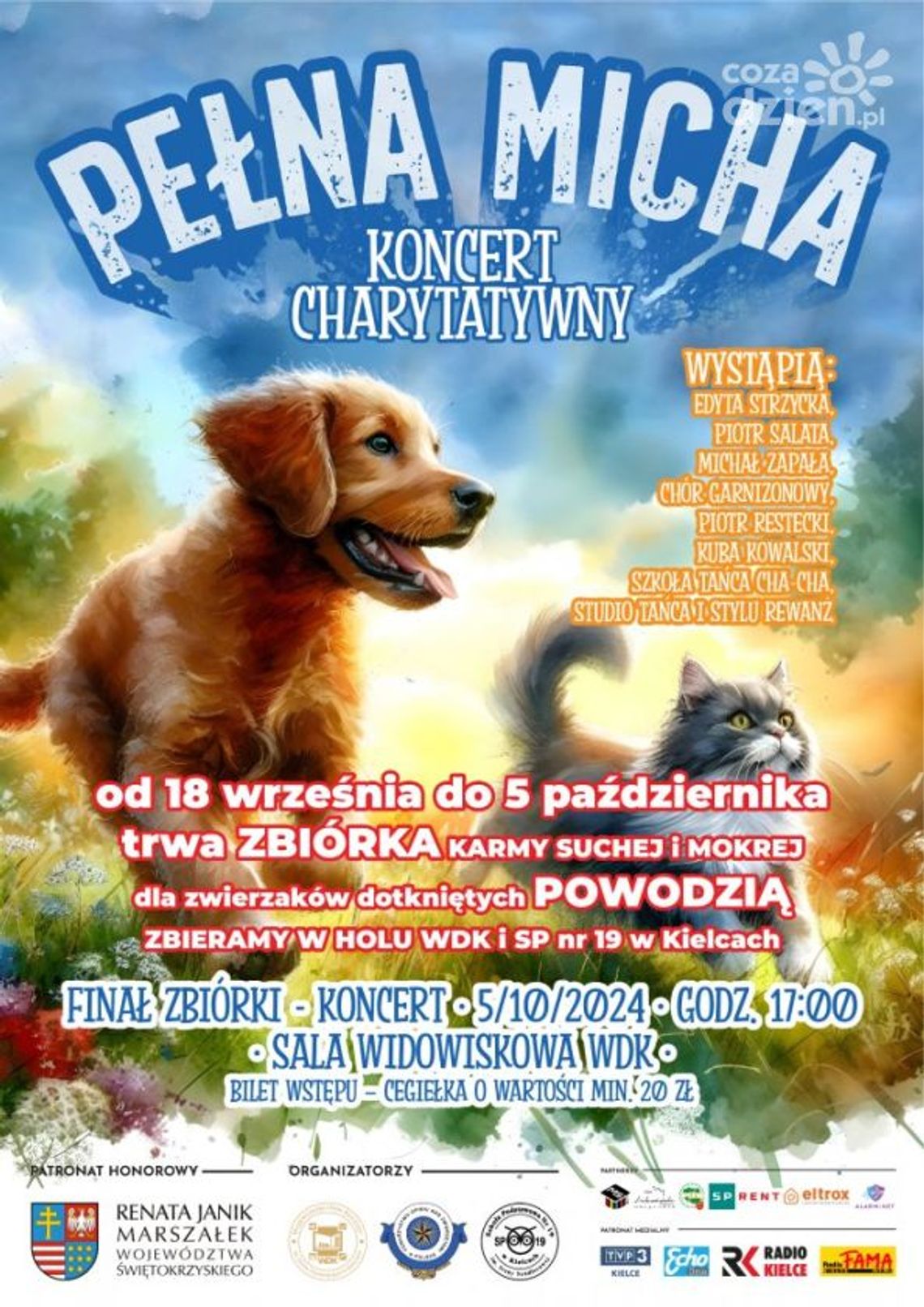 Zbiórka karmy dla zwierząt z terenów powodziowych i koncert “Pełna Micha” Zbiórka karmy dla zwierząt z terenów powodziowych i koncert “Pełna Micha”