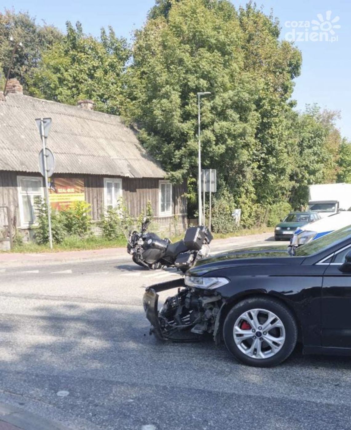 Zderzenie motocykla z osobówką w Łagowie