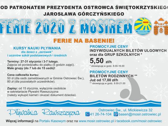 Pełne atrakcji ferie z MOSiR-em 