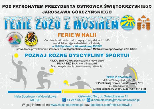 Pełne atrakcji ferie z MOSiR-em 