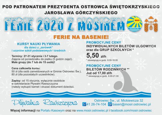 Pełne atrakcji ferie z MOSiR-em 