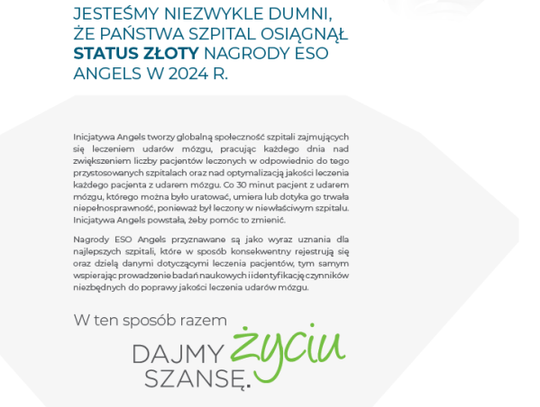 Oddział neurologii starachowickiego szpitala z prestiżowym wyróżnieniem  
