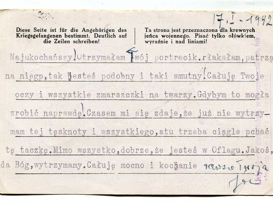 Fragment korespondencji Józefy Gierowskiej